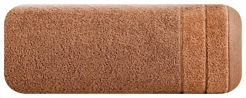 Ręcznik bawełniany 50x90 DAMLA ceglany gładki z subtelną bordiurą