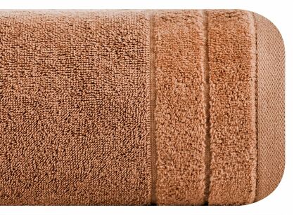 Ręcznik bawełniany 50x90 DAMLA ceglany gładki z subtelną bordiurą