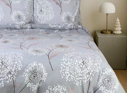 Pościel flanelowa 140x200 31513/2 popielata w dmuchawce