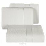 Ręcznik 50x90 JESSI biały z fakturą krateczki i gładką welurową bordiurą 500 g/m2 - 4
