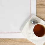 Bieżnik elegancki 40x140 MADELE biały zdobiony złotą lamówką - 7