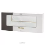 Bieżnik elegancki 40x140 MADELE biały zdobiony złotą lamówką - 4