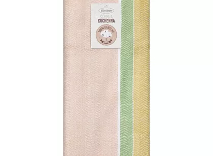 Ścierka kuchenna 50x70 OLIVIA 1 zielona w jodełkę z bawełny