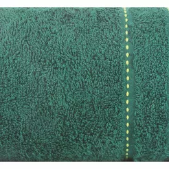 Ręcznik bawełniany 30x50 POLA ciemna zieleń z kolorową bordiurą zakończoną stebnowaniem