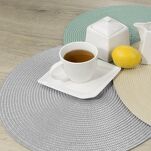 Podkładka dekoracyjna fi 38 JUDY 1 popielata okrągła pleciona - 2