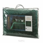 Narzuta welwetowa 170x210 FRIDA 1 ciemna zieleń pikowana przeszywana zdobiona błyszczącą nicią - 2