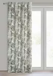Zasłona na przelotkach 140x250 ZORA zaciemniająca biała z nadrukiem egzotycznych beżowych liści monstery - 6