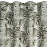 Zasłona na przelotkach 140x250 ZORA zaciemniająca biała z nadrukiem egzotycznych beżowych liści monstery - 4