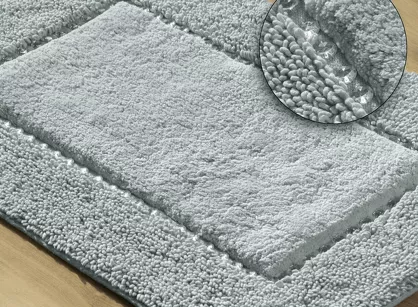 Dywanik bawełniany 50x70 CHIC srebrny zdobiony kryształkami