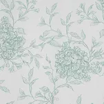 Pościel satynowa 160x200 SPRING 85 biała z wzorem jasno miętowych hortensji z kolekcji Classic - 4