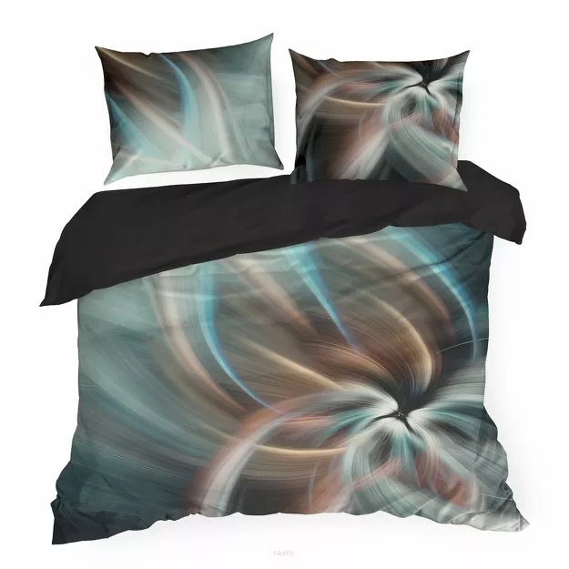 Pościel z makosatyny 220x200 PRISMA Eva Minge turkusowa stalowa designerski wzór Premium