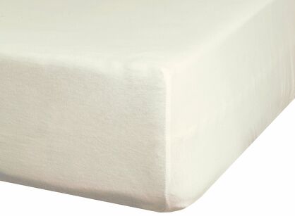 Prześcieradło z satyny bawełnianej z gumką NOVA 3 kremowe 100x200