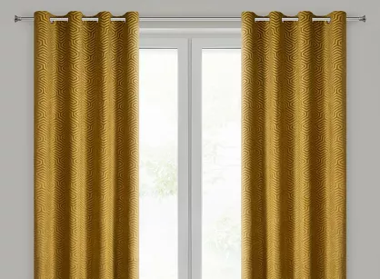 Zasłona na przelotkach 140x250 INGA welwetowa Pierre Cardin miodowa z żakardowym geometrycznym wzorem