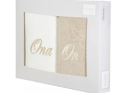 Komplet ręczników 2x50x90 ON ONA kremowe beżowe
