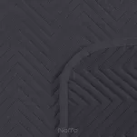 Narzuta jednokolorowa 170x210 LEN 3 grafitowa pikowana w gęstą jodełkę imitująca len - 5