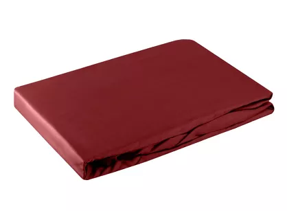 Prześcieradło z satyny bawełnianej z gumką NOVA 3 ciemna czerwień 220x200