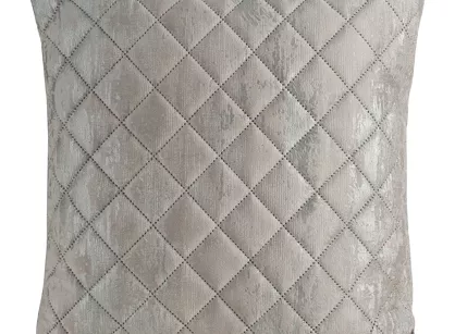 Poszewka welwetowa 45x45 BLINK 43 beżowa pikowana ze srebrnym przecieranym wzorem