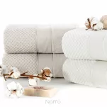 Ręcznik bawełniany 90x150 JESSI turkusowy z fakturą krateczki i gładką welurową bordiurą - 7