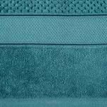 Ręcznik bawełniany 90x150 JESSI turkusowy z fakturą krateczki i gładką welurową bordiurą - 4