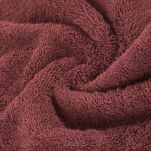 Ręcznik 30x50 VENUS Eva Minge ceglany zdobiony bordiurą w kolorze ręcznika z napisami projektantki 550 g/m2 - 2