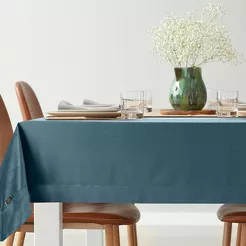 Obrus welwetowy 145x260 VELVET granatowy wykończony mankietem