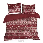 Pościel świąteczna 220x200 OSLO czerwono biała wzór skandynawski z bawełny renforce - 4