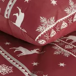 Pościel świąteczna 220x200 OSLO czerwono biała wzór skandynawski z bawełny renforce - 5