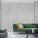 Firana na taśmie 300x270 NOELIA biała w prążki z połyskującą srebrną nicią - 11