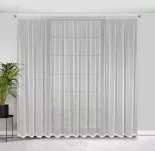 Firana na taśmie 300x270 NOELIA biała w prążki z połyskującą srebrną nicią - 7