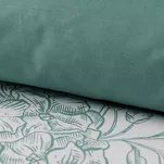 Pościel satynowa 140x200 SPRING 85 biała z wzorem jasno miętowych hortensji z kolekcji Classic - 3