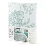 Pościel satynowa 140x200 SPRING 85 biała z wzorem jasno miętowych hortensji z kolekcji Classic - 7