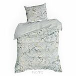 Pościel satynowa 140x200 SPRING 72 popielata beżowa z wzorem delikatnych kwiatków z kolekcji Classic - 2