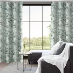 Zasłona na przelotkach 140x250 GRACJA zaciemniająca miętowa z wzorem białych kwiatów magnolii - 8