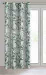 Zasłona na przelotkach 140x250 GRACJA zaciemniająca miętowa z wzorem białych kwiatów magnolii - 6