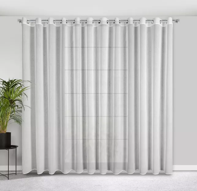 Firana na przelotkach 300x250 MARGO biała błyszcząca o gęstym drobnym splocie