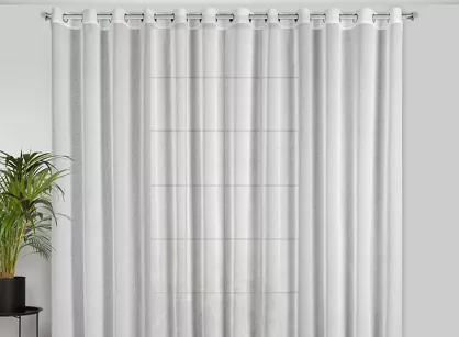 Firana na przelotkach 300x250 MARGO biała błyszcząca o gęstym drobnym splocie