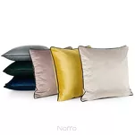 Poszewka welwetowa 45x45 MADIE jednokolorowa czarna obszyta lamówką - 2