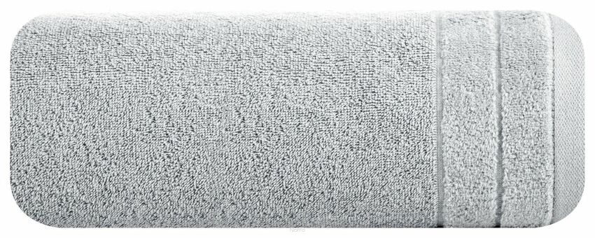 Ręcznik bawełniany 30x50 DAMLA srebrny gładki z subtelną bordiurą