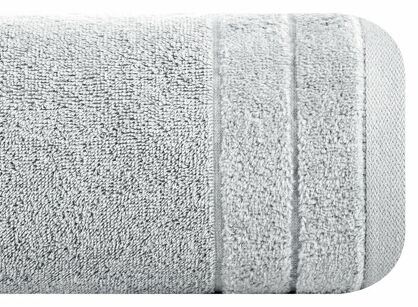 Ręcznik bawełniany 30x50 DAMLA srebrny gładki z subtelną bordiurą