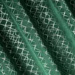 Zasłona gotowa na przelotkach 140x250 MOLY welwetowa zielona ze srebrnym geometrycznym nadrukiem Design 91 - 3