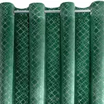Zasłona gotowa na przelotkach 140x250 MOLY welwetowa zielona ze srebrnym geometrycznym nadrukiem Design 91 - 5