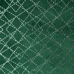 Zasłona gotowa na przelotkach 140x250 MOLY welwetowa zielona ze srebrnym geometrycznym nadrukiem Design 91 - 2