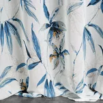 Firana na przelotkach 140x250 AIDA biała z etaminy z nadrukiem egzotycznych liści - 5