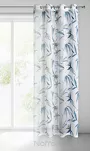 Firana na przelotkach 140x250 AIDA biała z etaminy z nadrukiem egzotycznych liści - 7