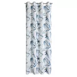 Firana na przelotkach 140x250 AIDA biała z etaminy z nadrukiem egzotycznych liści - 8