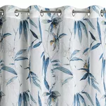 Firana na przelotkach 140x250 AIDA biała z etaminy z nadrukiem egzotycznych liści - 4