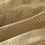 Narzuta welwetowa 230x260 SOFIA miodowa pikowana w gęstą jodełkę - 6