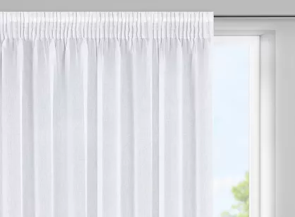 Firana na taśmie 350x150 ELPIDIA biała z matowej etaminy