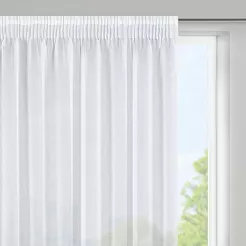 Firana gotowa na taśmie 350x150 ELPIDIA biała z matowej etaminy