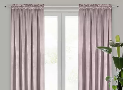 Zasłona na taśmie 140x300 PIERRE welwetowa pudrowa jednokolorowa